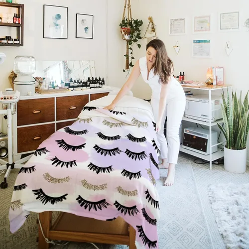 Miniatura 2 de Manta de pestañas para cama de pestañas, regalo de San Valentín, manta femenina para sofá, cama, decoración de habitación de pestañas, manta