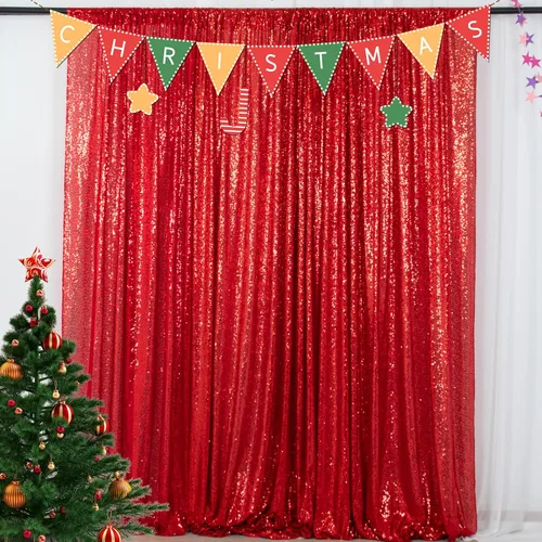 Miniatura 13 de ShinyBeauty Telón de fondo para cabina de fotos, la mejor opción, telón de fondo de lentejuelas de 4 x 6 pies, para bodas y eventos, tela de Naranja