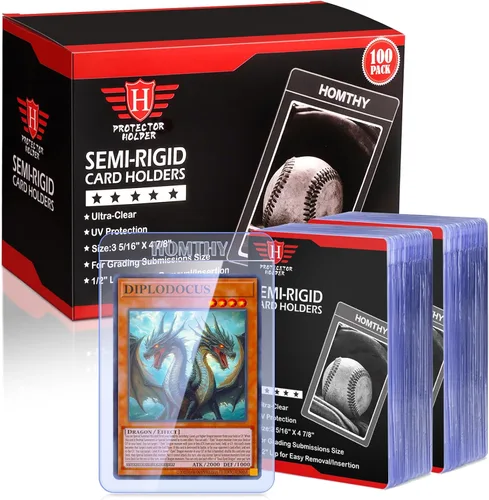 Miniatura 8 de Tarjeteros semirrígidos de 50 quilates para tarjetas intercambiables, fundas para tarjetas con protector de tarjetas de béisbol de 1/2 pulgada
