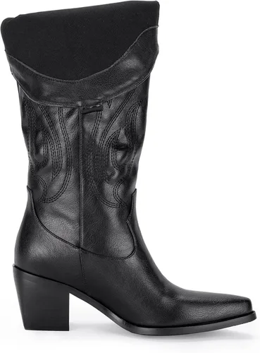 Miniatura 4 de Pasuot Botas vaqueras occidentales para mujer, botas vaqueras negras hasta la rodilla, pantorrilla ancha con bordado occidental, puntera puntiaguda