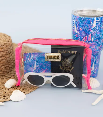 Miniatura 2 de Lilly Pulitzer Bolsa transparente con cremallera, bonito estuche para adultos, neceser de viaje, bolsa pequeña para suministros, maquillaje