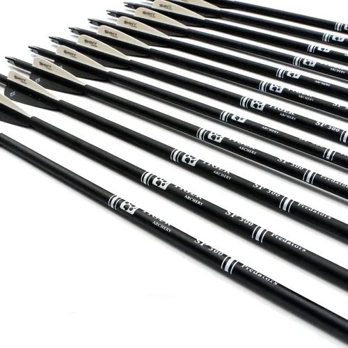Miniatura 8 de TIGER ARCHERY - Flecha de carbono de 30 pulgadas con puntas extraíbles para arco compuesto y recurvo (paquete de 12 unidades)