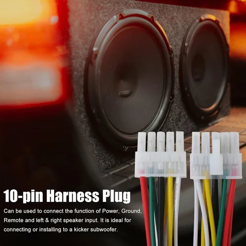 Miniatura 5 de para Kicker BassStation Bass Station PT10 PT250 11PT8 11PHD12 11PH12 11HS8 s 46HS10 10-Pin Power and Speaker Entrada Plug, con alimentación, tierra