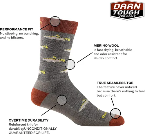 Miniatura 2 de Darn Tough Spey Fly Crew - Calcetines ligeros con cojín para hombre