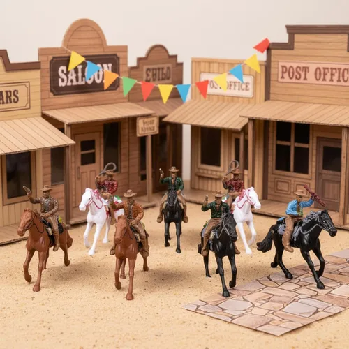 Miniatura 2 de Figuras occidentales, figuras de acción modelo, equitación de plástico indios, figuras de juego, 8 piezas