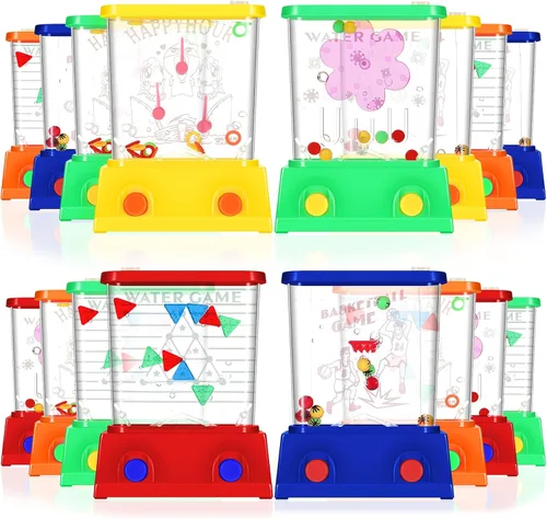 Zhanmai 16 Piezas Juegos de Agua de Mano Mini Arcade Pez Lanzamiento de Anillos Baloncesto, Lanzamiento de Anillos de Agua Juguetes de Mano para