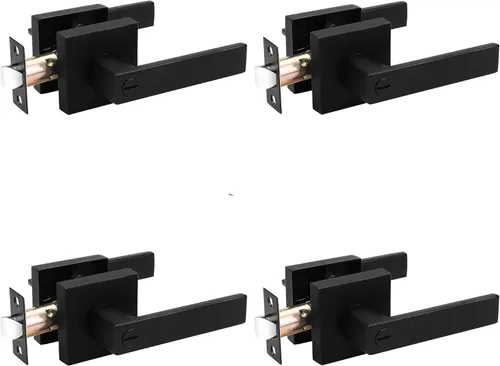 Miniatura 28 de Priobrico - Manija de puerta interior de bronce aceitado con cerradura, manijas de puerta de privacidad para dormitorio, perillas modernas de puerta