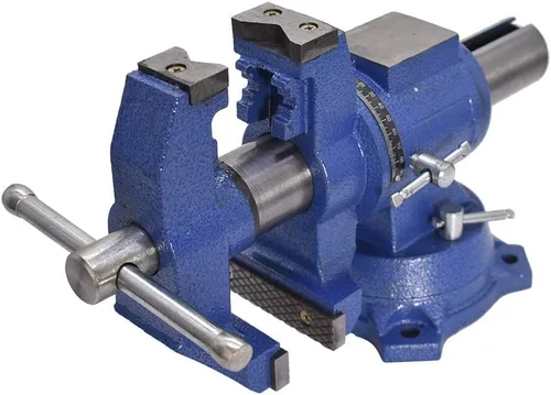 Miniatura 8 de findmall Tornillo multimordaza multiusos resistente con base giratoria y cabezal para sujetar equipos de fijación, rotación de 360 grados, uso