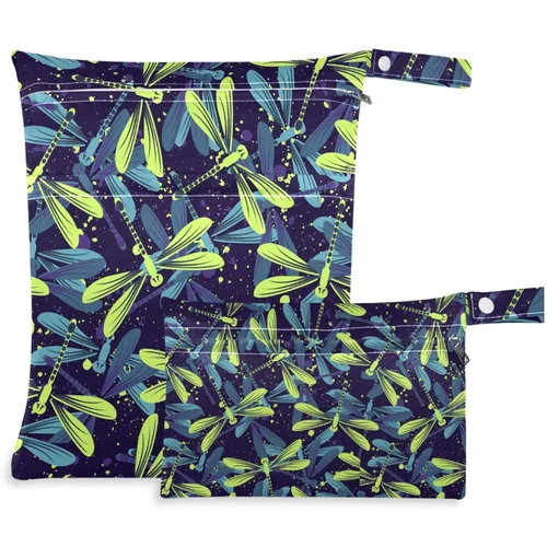 Miniatura 24 de visesunny Seta dibujada a mano, 2 bolsas húmedas con bolsillos con cremallera, lavable, reutilizable, espaciosa para viajes, playa, piscina, Multi51.