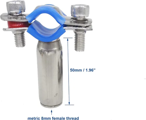 Miniatura 3 de Abrazadera de tubo ajustable de acero inoxidable - Soporte de montaje en pared/techo para tubo de 1/2 pulgada (19 mm), abrazaderas resistentes a