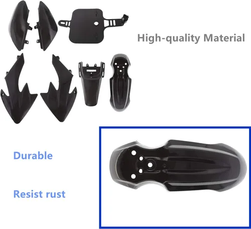 Miniatura 4 de Juego de guardabarros de plástico negro repuesto para Honda XR50 CRF50 SDG SSR 107cc 125cc Dirt Pit Bike