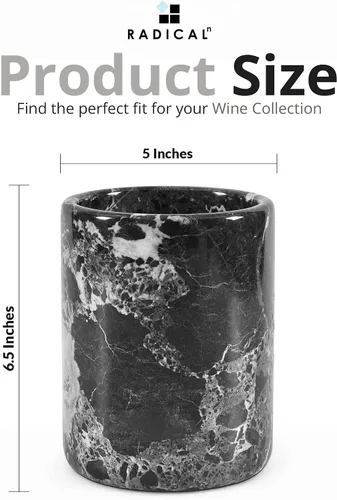 Miniatura 6 de Radicaln Enfriador de Vino de Mármol Negro de 6.5 Pulgadas Hecho a Mano Enfriador de Bebidas Para Accesorios de Bar, Enfriador de Vino Para Champán
