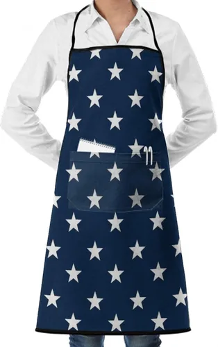 Miniatura 42 de Delantal unisex con cuello ajustable con bolsillos espaciosos y lazos largos