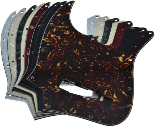 Miniatura 4 de KAISH Lefty 4 cuerdas J Bass estilo Golpeador zurdo Bass Pick Guard Scrach Plate para USA/México Jazz J Bass Negro 3 capas