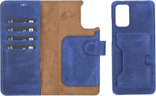Miniatura 201 de Venito Florence - Funda de piel compatible con Samsung Galaxy S9, extra segura con bloqueo RFID, cartera desmontable para teléfono (gris decolorado)