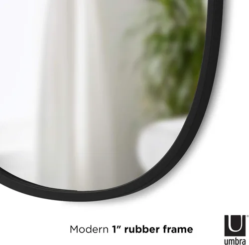 Miniatura 7 de Umbra Hub Oval Wall Mirror with Rubber Frame, Modern Room Decor for Entryways, Washrooms, Living Rooms and More, Black