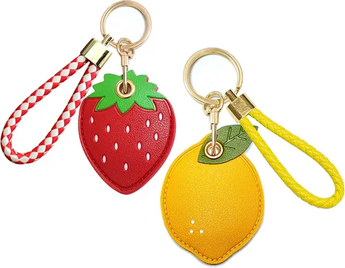 Miniatura 10 de CATCH ON Paquete de 2 fundas de cuero para llavero, bonitos accesorios Kawaii adecuados para Airtag