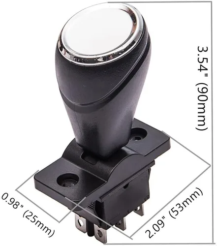 Miniatura 7 de Interruptor basculante para automóviles de parachoques de 12 V para niños, reinicio automático de 360°, repuesto de joystick hacia adelante