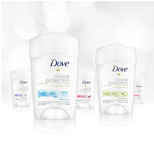 Miniatura 5 de Dove Desodorante, protección clínica para mujeres, paquete variado de 3 varillas, desodorante antitranspirante con 48 horas de cobertura, hidratante