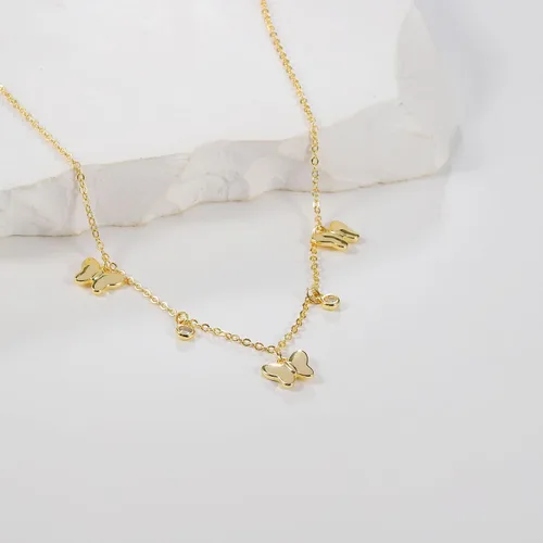 Miniatura 5 de GUOKE Dainty Gold Necklace for Women, Sun Star Pendant 14K Gold Plated Circle Butterfly Necklace Simple Trendy Jewelry for Women