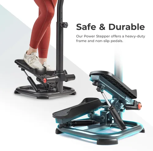 Miniatura 5 de Sunny Health & Fitness Smart Stair Stepper Machine for Home Workouts with Handlebar, Resistance Bands, Bluetooth & SunnyFit App, Space-Saving 2.