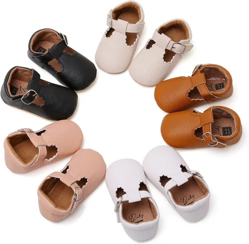 Miniatura 2 de Zapatos planos Mary Jane para bebés y niñas, con suela suave antideslizante, zapatos con estampado de vestido de princesa recién nacida
