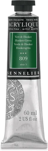 Miniatura 57 de Sennelier Acrílico para artistas extrafinos, 2.0 fl oz, luz verde cromo S3