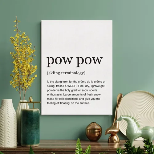 Miniatura 3 de LEXSIVO Lienzo impreso con definición de Pow Pow, arte de pared, decoración de oficina en casa, pintura artística de esquí, 12 x 15 pulgadas, lienzo