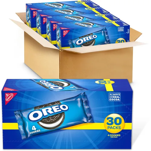 Miniatura 22 de OREO - Galletas de sándwich de chocolate, 30 paquetes de snack de 1.59 oz