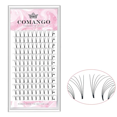 Miniatura 52 de CoMango Extensiones de pestañas de volumen 3D/4D/5D/6D/10D, grosor de 0.003 in, rizo C/D, tallo corto de 0.315-0.591 in, extensiones de pestañas
