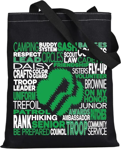 LEVLO Bolsa de lona Scout, regalo para mamá y líder, bolsa de hombro para mercancía de viaje de exploración, Scout Bt, Mediana, Bolso tote