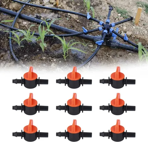 Miniatura 7 de Alvinlite 50pcs Drip Irrigation Switch Irrigation Control Valve Two Size End 1/2 Inch 1/4 Inch Drip Valve Gate Switch Valves Hose Connectors Barbed