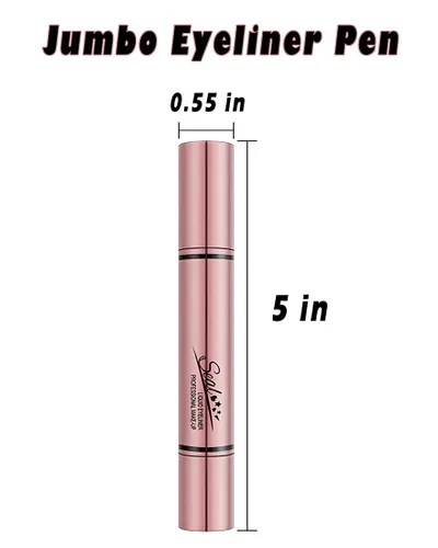 Miniatura 6 de Delineador de ojos con sello de gran capacidad, delineador líquido jumbo de doble extremo, impermeable y duradero bolígrafo delineador de ojos negros