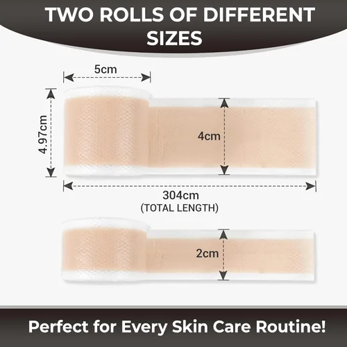 Miniatura 5 de Cinta facial de silicona Cinta facial antiarrugas 2 rollos con diferentes anchos para un ajuste personalizado Cinta tonificante, reafirmante