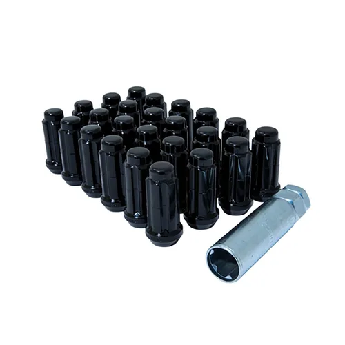 Miniatura 8 de GORILLA Tuerca de rueda Acorn, 12 mm x 1.50 rosca, asiento de 60 grados, extremo cerrado, llave, acero, cromado negro, universal, juego de 20 Fábrica