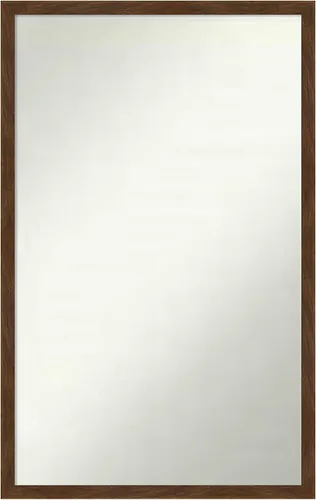 Miniatura 10 de Amanti Art Espejo de pared personalizado no biselado (23 x 25 pulgadas), marco estrecho marrón Carlisle, varios tamaños personalizados, espejo