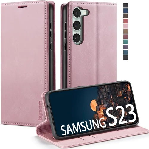Miniatura 25 de Funda para Samsung Galaxy S23 5G, funda tipo cartera para Samsung Galaxy S23 5G con bloqueo RFID, tarjetero y función atril magnético, funda