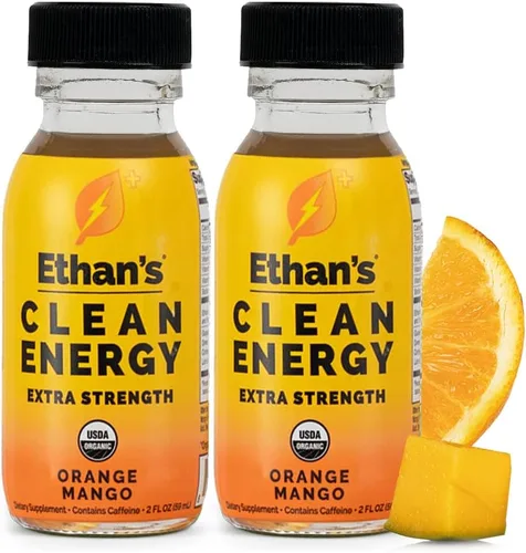 Miniatura 12 de Ethan's Organic Clean Energy Shots Piña, paquete de 12 unidades de 2 onzas, 150 mg de cafeína, té verde, guayusa, melena de león y cordyceps Sin