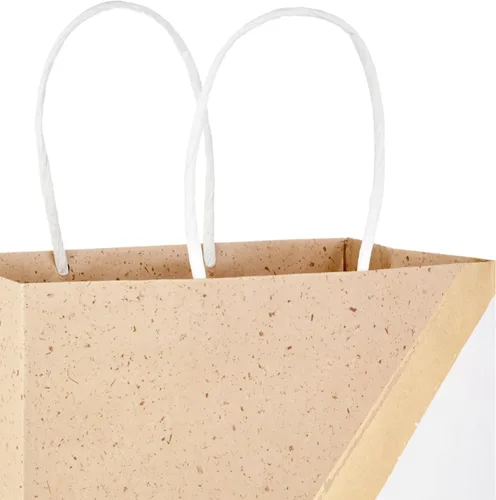 Miniatura 5 de Hallmark Bolsas de regalo de papel medianas de 9 pulgadas (paquete de 8 unidades, color blanco y kraft) para el día de San Valentín, Pascua