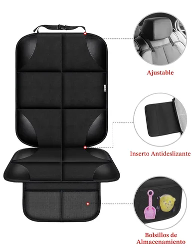 Miniatura 2 de Protector de asiento de automóvil para silla infantil, resistente al agua 600D, protege el asiento de las huellas del bebé, con respaldo Negro 2