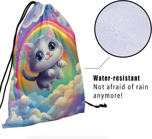 Miniatura 123 de Bolsa de agarre de gimnasia de piel de animal, bolsa de gimnasia con cordón ajustable, bolsa de cuerda para fauna silvestre, Mariposas Galaxy