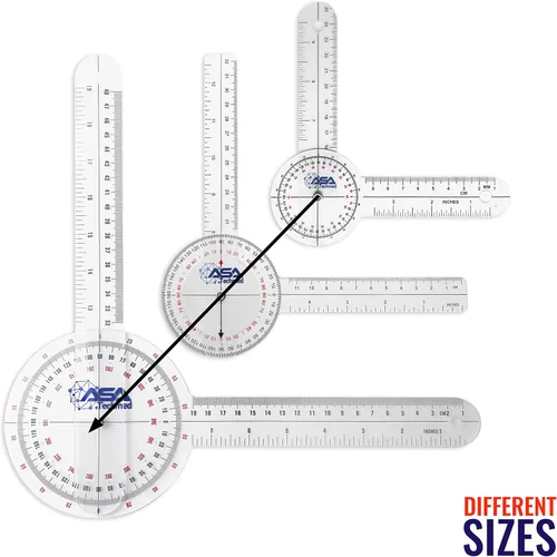 Miniatura 5 de ASA TECHMED 6 unids 360 ° 12, 8 y 6 pulgadas goniómetro espinal médico ángulo transportador ángulo regla