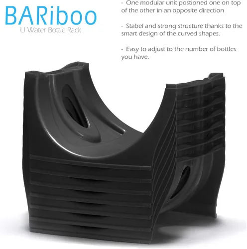 Miniatura 2 de Bariboo Estante apilable para almacenamiento de botellas de agua, organizador de 5 galones, soporte para jarra de cocina, gabinete y organización