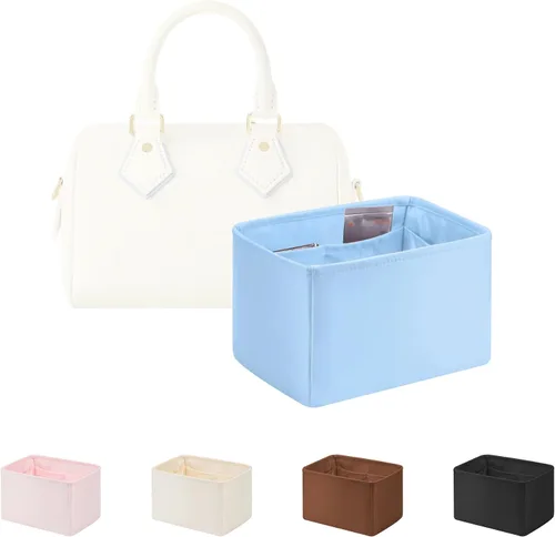 Miniatura 17 de Organizador de bolso para bolsa de lujo, tela de satén ligera y suave con bolsillos, ideal para viajes, compras y uso diario, opciones multicolor