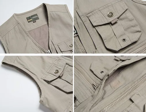 Miniatura 4 de Flygo Chaleco de viaje casual para hombre con bolsillos