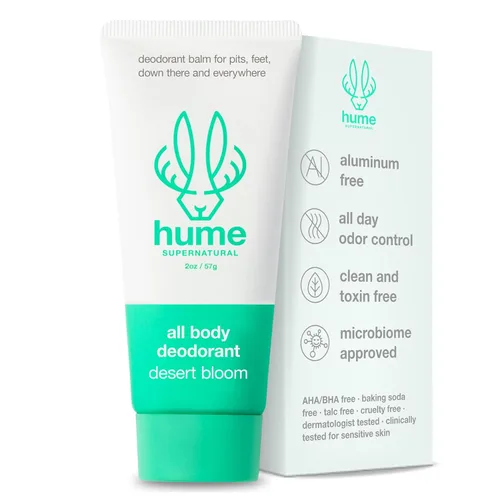 Hume Supernatural Bálsamo desodorante invisible para todo el cuerpo, protección de cuerpo completo, sin aluminio, sin bicarbonato de sodio, control