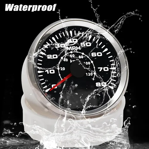 Miniatura 7 de Geloo Velocímetro GPS de 85 mm para embarcaciones, velocímetro de velocidad en MPH, impermeable, 0-80 MPH, 0-120 km/h, velocímetro marino, odómetro