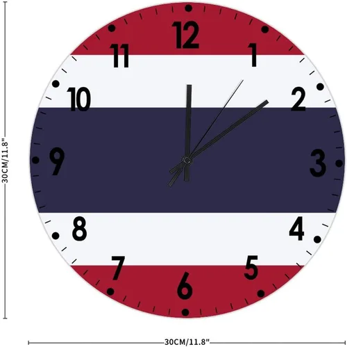Miniatura 495 de Cheyan Reloj de pared con bandera de Canadá de 12 pulgadas, silencioso, sin tictac, de PVC, funciona con pilas, reloj redondo decorativo, regalo