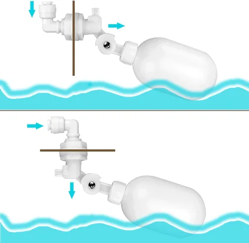 Miniatura 2 de Válvula de bola flotante de 1/4 de pulgada de conexión rápida de plástico ajustable tanque de agua válvula de control de nivel (paquete de 3)