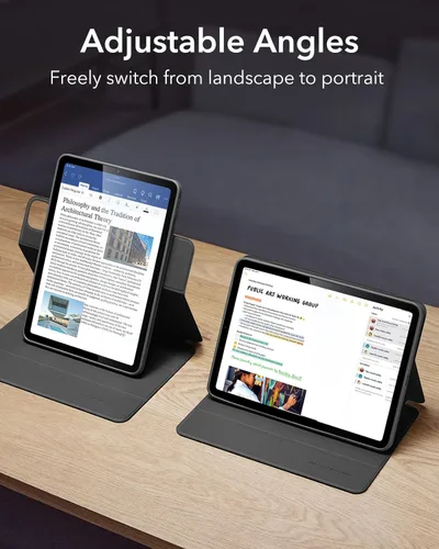 Miniatura 5 de ESR Funda para iPad Air de 11 pulgadas M3/M2 (2025/2024), Funda para iPad Air de 5ª/4ª generación (2022/2020) de 10.9 pulgadas con soporte para Negro